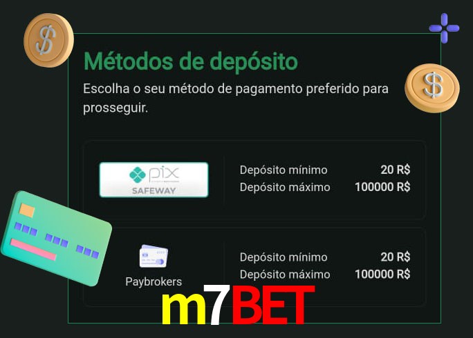O cassino m7bet oferece uma grande variedade de métodos de pagamento